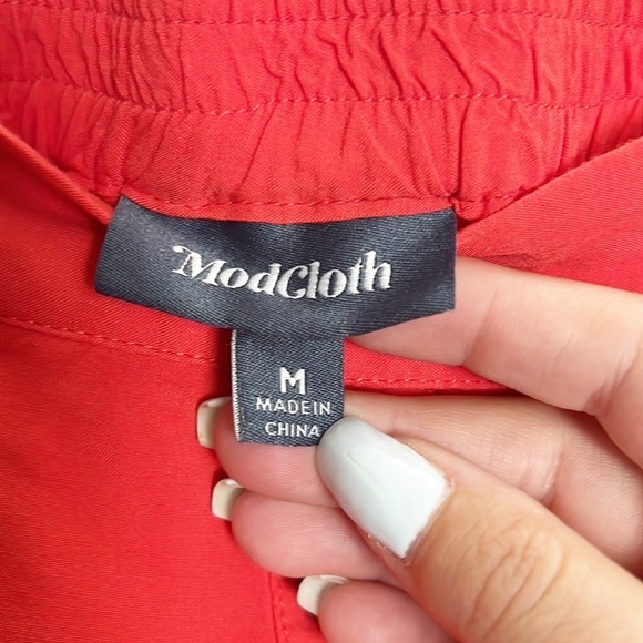 ModCloth Salmon Pull On Decorative Button Mini Skirt - Picture 11 of 11